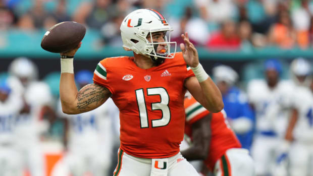 Miami quarterback Jake Garcia.